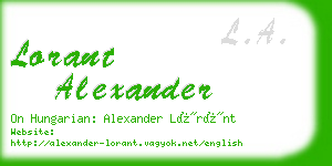 lorant alexander business card